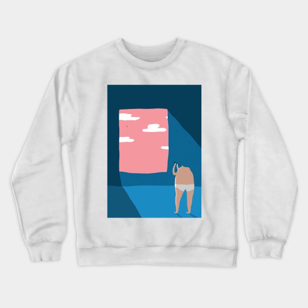 Looking at Clouds Crewneck Sweatshirt by dalebrains